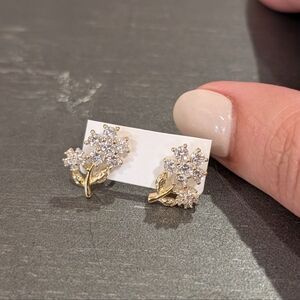 Elegant Gold and Silver Floral Earrings